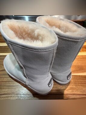 BearPaw Cream Shearling-Lined Suede Mid-Calf Boots